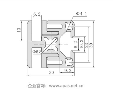 GD-3030-2A鋁合金隔斷型材二維圖